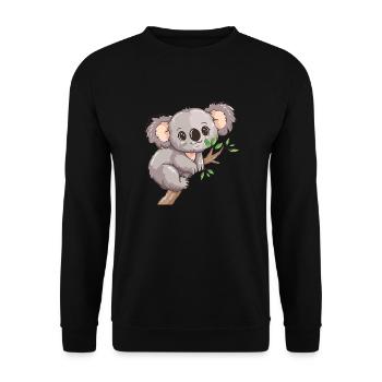 Happy koala bear koala on bamboo - Unisex Sweatshirt - black - Front - Alina (178cm) & Michal (187cm)