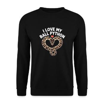 J’adore mon python royal ! Roi python - Sweat-shirt Unisexe - noir - Devant - Alina (178cm) & Michal (187cm)