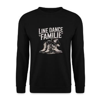 Linedance Familie Papa Mama Kinder - Unisex Pullover - Schwarz - Vorne - Alina (178cm) & Michal (187cm)