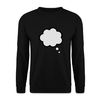 Thinking, thought, cloud, bubble - Unisex Sweatshirt - black - Front - Alina (178cm) & Michal (187cm)