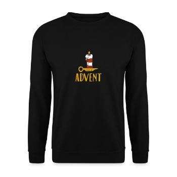 Advent One Candle Christmas Season Countdown Cool - Unisex Sweatshirt - black - Front - Alina (178cm) & Michal (187cm)