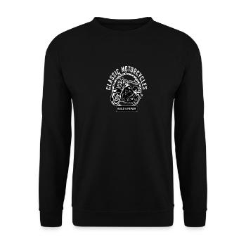 motorcycle - Unisex Sweatshirt - black - Front - Alina (178cm) & Michal (187cm)