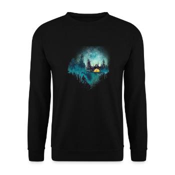 Nature Camp Articifial Landscape Outdoor - Unisex Sweatshirt - black - Front - Alina (178cm) & Michal (187cm)