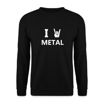 I Love Metal Heavy Metal - Unisex Pullover - Schwarz - Vorne - Alina (178cm) & Michal (187cm)