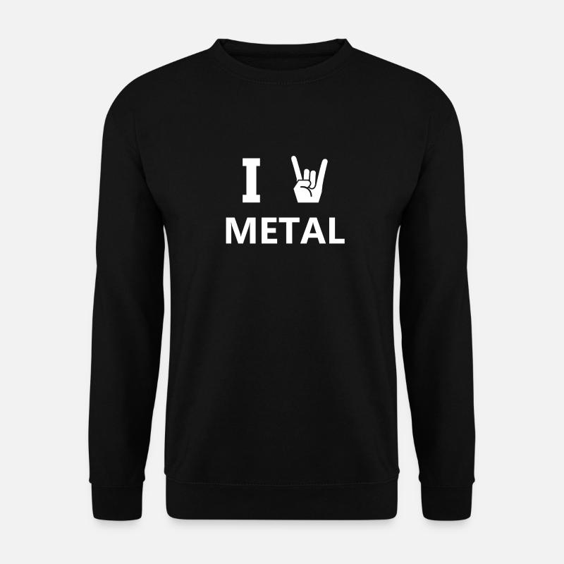 I Love Metal Heavy Metal - Unisex Pullover - Schwarz