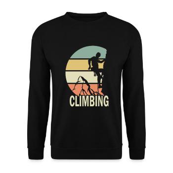 Climbing gift man woman sport climbing - Unisex Sweatshirt - black - Front - Alina (178cm) & Michal (187cm)