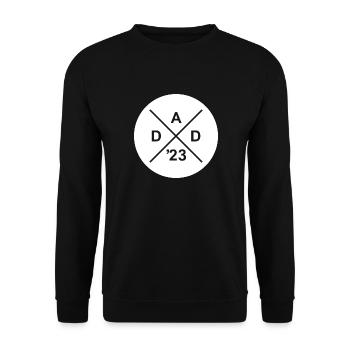 Papa 2023 Cadeau Père - Grossesse Bébé - Sweat-shirt Unisexe - noir - Devant - Alina (178cm) & Michal (187cm)