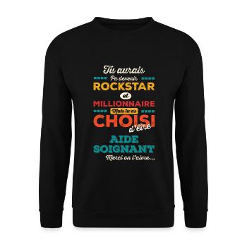 Caregiver - Unisex Sweatshirt - black - Front - Alina (178cm) & Michal (187cm)