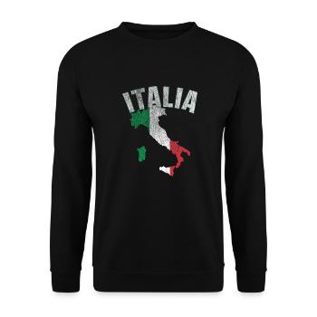 Italia Italy Flag - Italien Flagge - Unisex Sweatshirt - black - Front - Alina (178cm) & Michal (187cm)