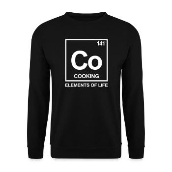Éléments de vie: 141 tableau périodique de cuisson - Sweat-shirt Unisexe - noir - Devant - Alina (178cm) & Michal (187cm)
