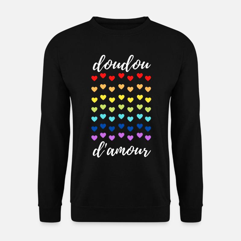 doudou d amour avec des cœurs - Sweat-shirt Unisexe - noir