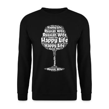 Femme russe Vie heureuse Femmes russes Russie - Sweat-shirt Unisexe - noir - Devant - Alina (178cm) & Michal (187cm)
