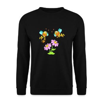 Abeilles à fleurs et miel - Sweat-shirt Unisexe - noir - Devant - Alina (178cm) & Michal (187cm)