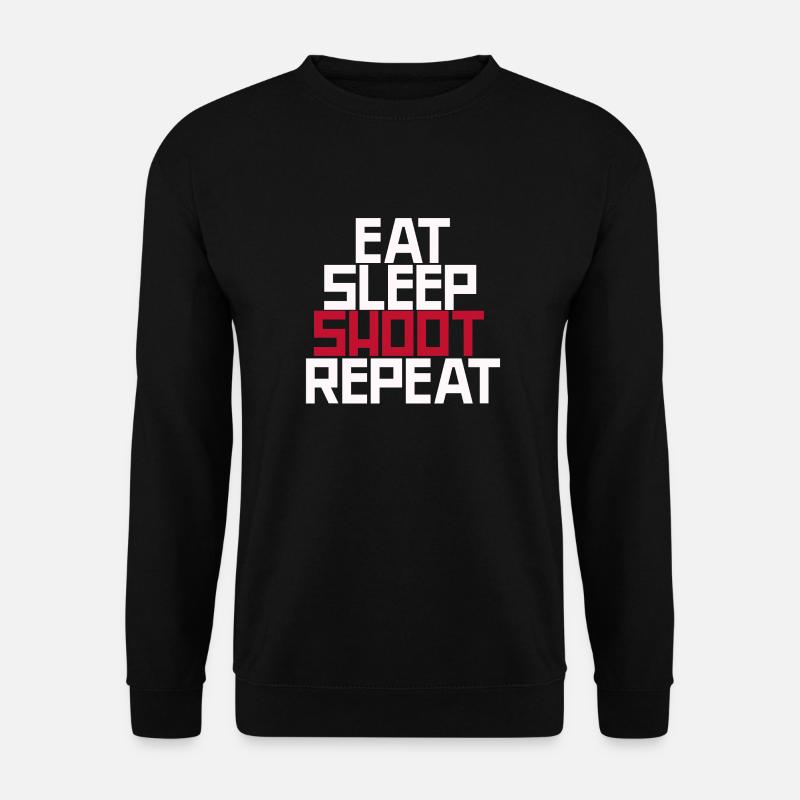 Eat Sleep Shoot Répéter - Sweat-shirt Unisexe - noir