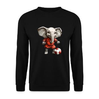 Soccer Elephant - Unisex Sweatshirt - black - Front - Alina (178cm) & Michal (187cm)