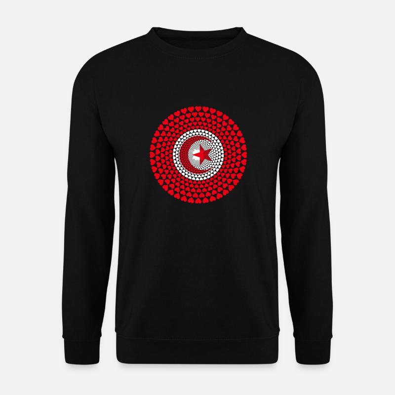Tunisia Tunesien تونس‎‎ ⵜⵓⵏⴻⵙ Love HERZ Mandala - Unisex Pullover - Schwarz