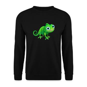 Chameleon green colorful and funny - Unisex Sweatshirt - black - Front - Alina (178cm) & Michal (187cm)