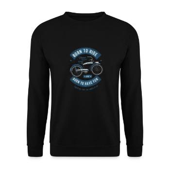 Fahrrad im Vintage Style - Unisex Pullover - Schwarz - Vorne - Alina (178cm) & Michal (187cm)