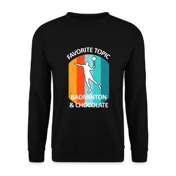Badminton Badminton Badminton Player Chocolat - Sweat-shirt Unisexe - noir - Devant - Alina (178cm) & Michal (187cm)