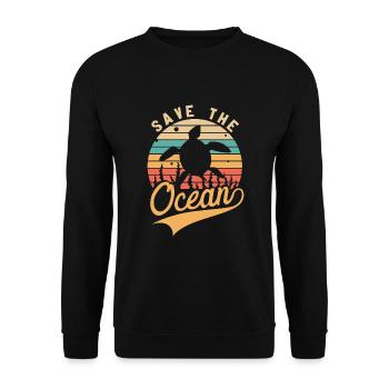 Save the Ozean halten Sie das Meer Plastik frei - Unisex Pullover - Schwarz - Vorne - Alina (178cm) & Michal (187cm)