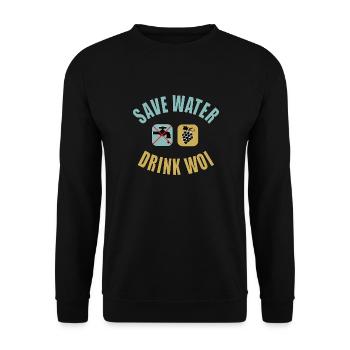 Woi Muss Soi Drink Pfälzer Wein Schorle Save Water - Unisex Pullover - Schwarz - Vorne - Alina (178cm) & Michal (187cm)