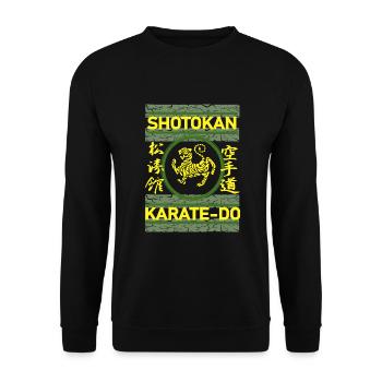 Karate Shotokan Tiger T shirt - Unisex Pullover - Schwarz - Vorne - Alina (178cm) & Michal (187cm)