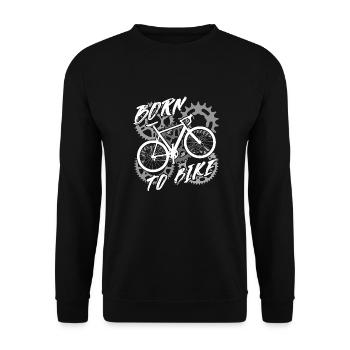 Né pour le cyclisme. Design graphique de motard - Sweat-shirt Unisexe - noir - Devant - Alina (178cm) & Michal (187cm)