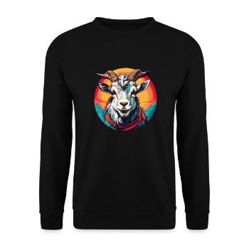 Colorful goat on the colorful color wheel - Unisex Sweatshirt - black - Front - Alina (178cm) & Michal (187cm)