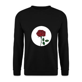 Rose fleurs roses fleurs tropicales - Sweat-shirt Unisexe - noir - Devant - Alina (178cm) & Michal (187cm)