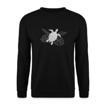 Turtle Grey Tropical Leaves - Unisex Sweatshirt - black - Front - Alina (178cm) & Michal (187cm)