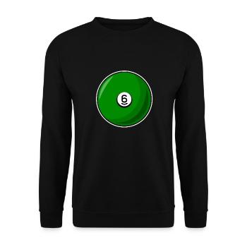 Billardkugel 6 grün Billard sechs - Unisex Pullover - Schwarz - Vorne - Alina (178cm) & Michal (187cm)