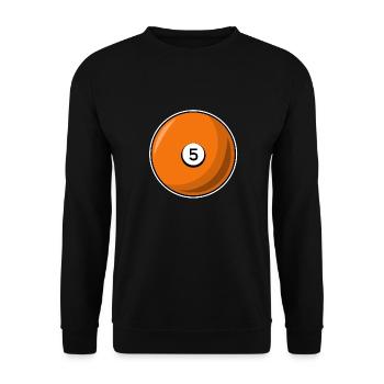 billiard ball 5 orange billiards five - Unisex Sweatshirt - black - Front - Alina (178cm) & Michal (187cm)