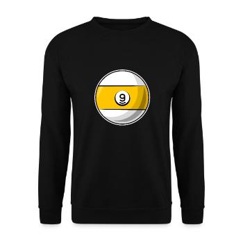 billiard ball 9 yellow billiards nine - Unisex Sweatshirt - black - Front - Alina (178cm) & Michal (187cm)