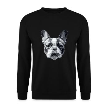 French Bulldog Low Poly Design - Unisex Sweatshirt - black - Front - Alina (178cm) & Michal (187cm)