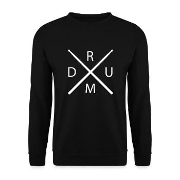 DRUM Schlagzeuger Drumstick T-Shirt - Unisex Pullover - Schwarz - Vorne - Alina (178cm) & Michal (187cm)