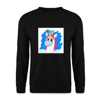 AI generated White & Pink Unicorn - Unisex Sweatshirt - black - Front - Alina (178cm) & Michal (187cm)