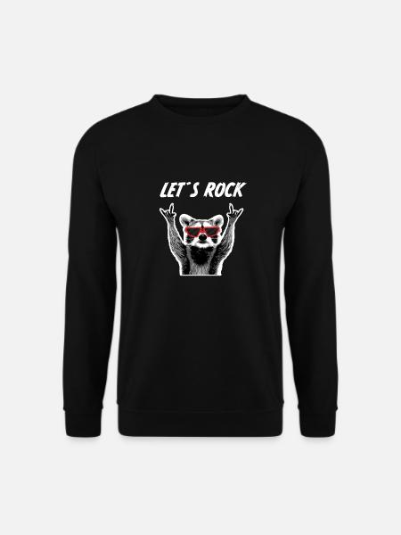 Let´s Rock! Waschbär Rock n Roll Musik - Unisex Pullover - Schwarz
