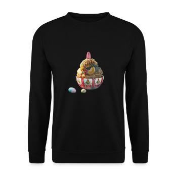 Easter a chicken lays an egg - Unisex Sweatshirt - black - Front - Alina (178cm) & Michal (187cm)
