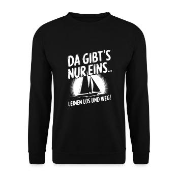 Leinen los und nichts wie weg! Wir legen ab! - Unisex Pullover - Schwarz - Vorne - Alina (178cm) & Michal (187cm)
