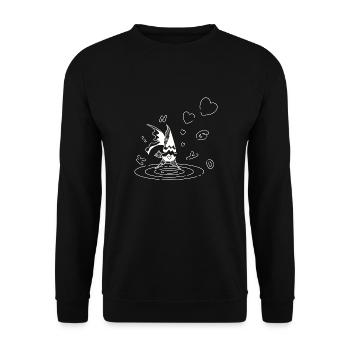 Kingyo Goldfish (White) - Unisex Sweatshirt - black - Front - Alina (178cm) & Michal (187cm)