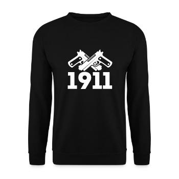 Gun 1911 - Unisex Sweatshirt - black - Front - Alina (178cm) & Michal (187cm)