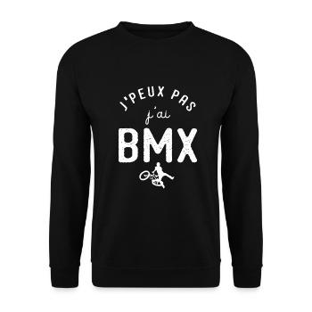 velo J peux pas j ai bmx humour sport vélo BMX - Sweat-shirt Unisexe - noir - Devant - Alina (178cm) & Michal (187cm)