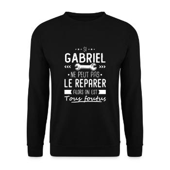 Gabriel ne peut pas le réparer cadeau gabriel - Sweat-shirt Unisexe - noir - Devant - Alina (178cm) & Michal (187cm)