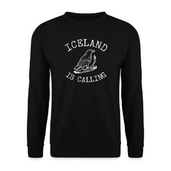 Iceland Raven Crow Raven Bird Iceland - Unisex Sweatshirt - black - Front - Alina (178cm) & Michal (187cm)