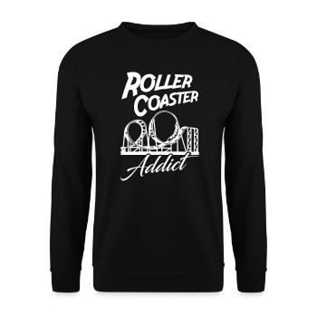 Roller Coaster Addict - Unisex Pullover - Schwarz - Vorne - Alina (178cm) & Michal (187cm)