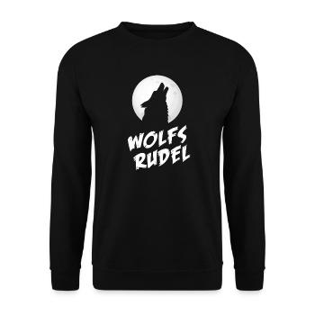 Wolfsrudel Wolf Mond - Unisex Pullover - Schwarz - Vorne - Alina (178cm) & Michal (187cm)