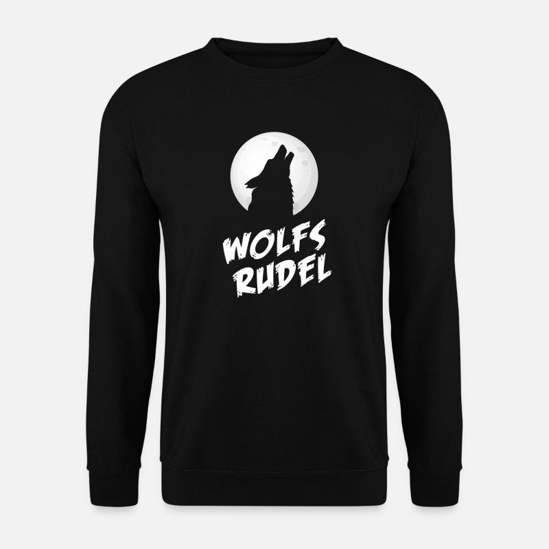 Wolfsrudel Wolf Mond - Unisex Pullover - Schwarz
