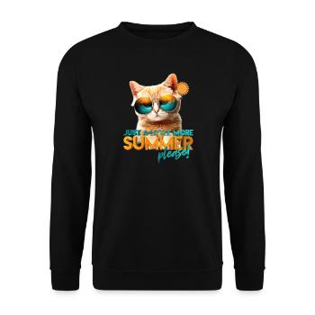 Summer cat - Unisex Sweatshirt - black - Front - Alina (178cm) & Michal (187cm)