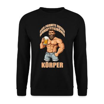Bier formte diesen wunderschönen Körper Malle - Unisex Pullover - Schwarz - Vorne - Alina (178cm) & Michal (187cm)