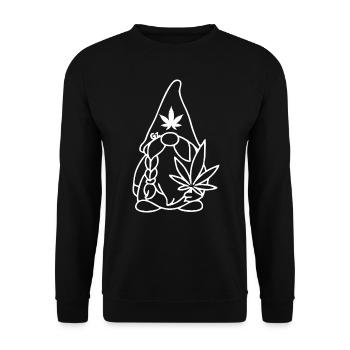 Wikingerzwerg Wikingerwichtel mit Hanfblatt - Unisex Pullover - Schwarz - Vorne - Alina (178cm) & Michal (187cm)